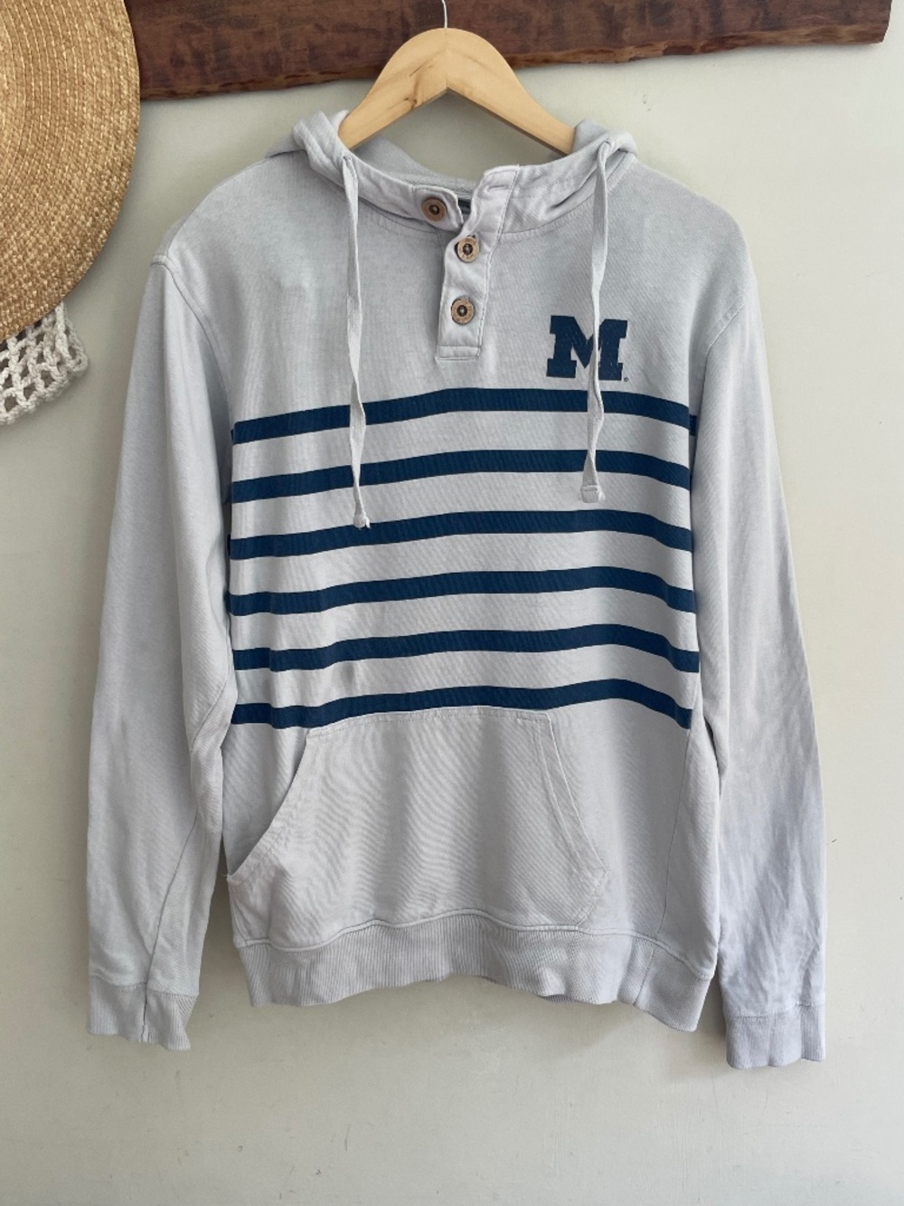 Vintage Cotton Michigan Hoodie Sweatshirt S